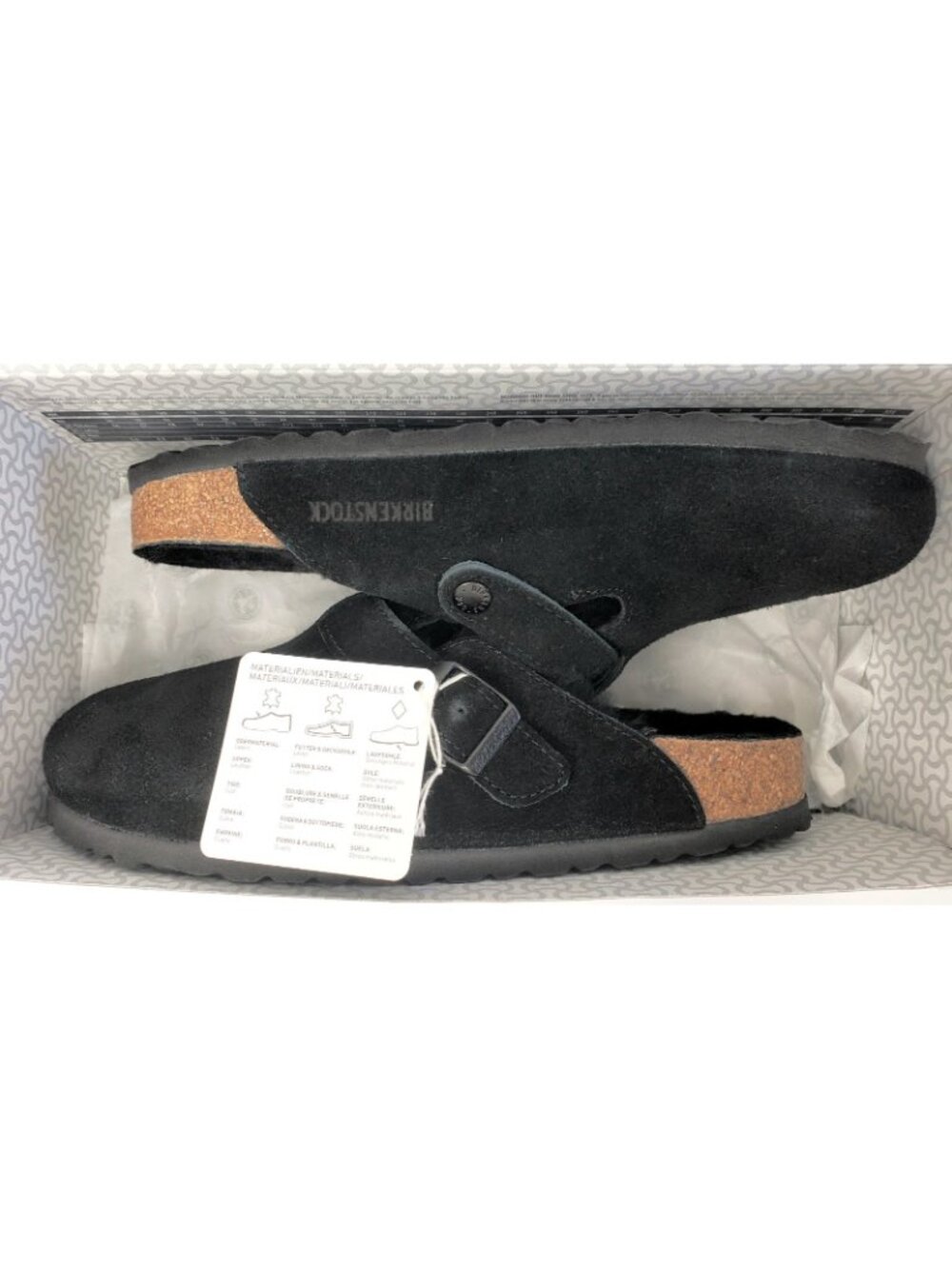Birkenstock Boston Womens Suede Shearling Clogs Mules Black Size 40, US 9 Narrow - Picture 2 of 5